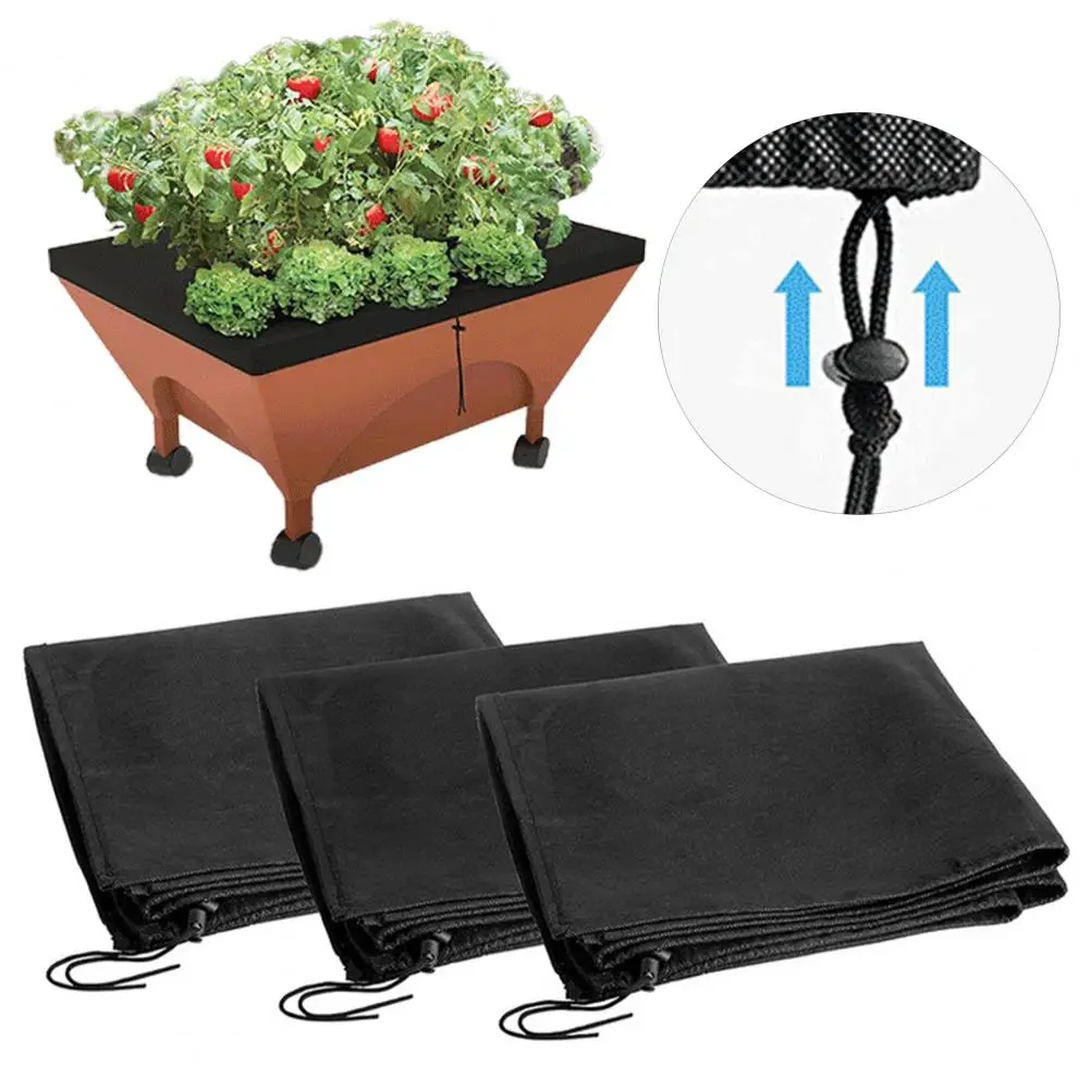 24*20Inch 3 Pcs City Pickers Replacement Mulch Covers With Drawstrings Breathable Plant Growth Picker Raised Bed Grow Box Covers