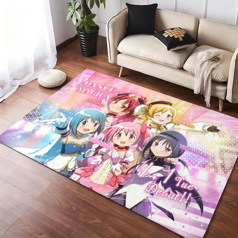 

Puella M-Magi Madoka M-Magica Floor Mat Soft Thickened Non-Slip Door Mat for Living Room Home Decor Flannel Rugs