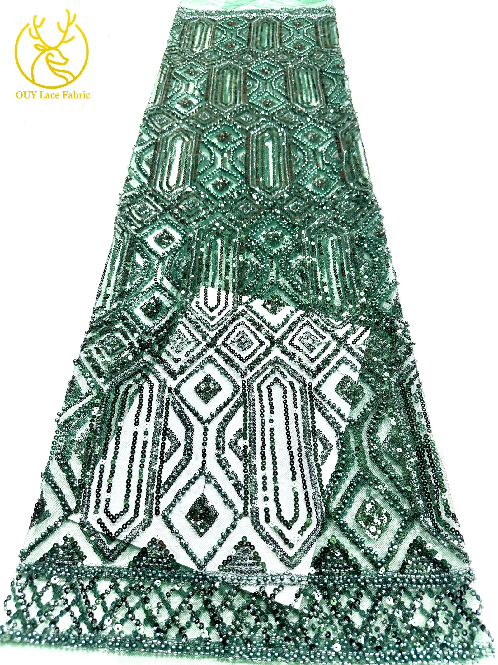 Gold Luxuriöser Afrikanischer Perlen-Spitzenstoff 2026 Hochwertiger Französischer Nigerianischer Mesh-Pailletten-Spitzenstoff für Party-Abendkleider Nähen – Detail 23