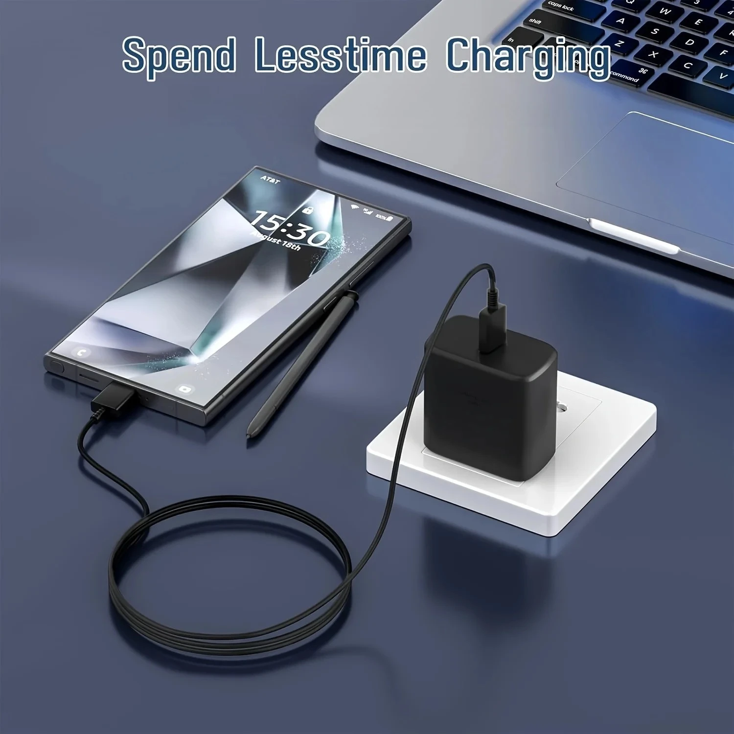 Complete 45W Fast Charging Kit: USB C Wall Charger with 6.6ft Cable for Samsung S24/ S23 Ultra Series & Tab S9/ S8 view 5