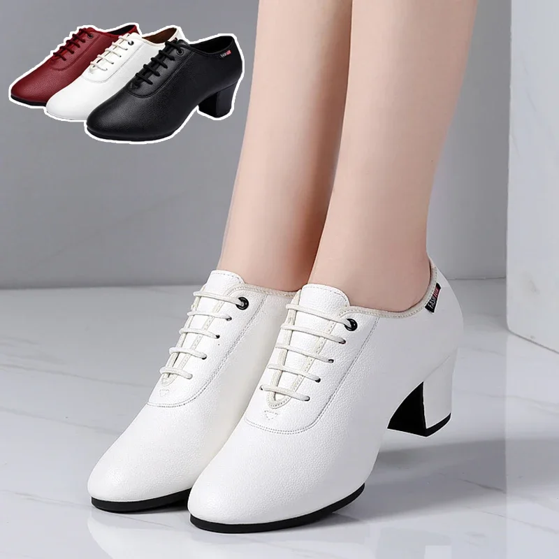 

Women's Latin Dance Shoes Soft Sole Woman Ballroom Salsa Jazz Dance Shoes Heel 3.5/5cm Outdoor Ladies Teacher Dancing Sneakers