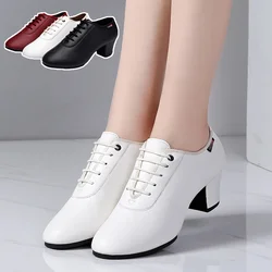 Women's Latin Dance Shoes Soft Sole Woman Ballroom Salsa Jazz Dance Shoes Heel 3.5/5cm Outdoor Ladies Teacher Dancing Sneakers