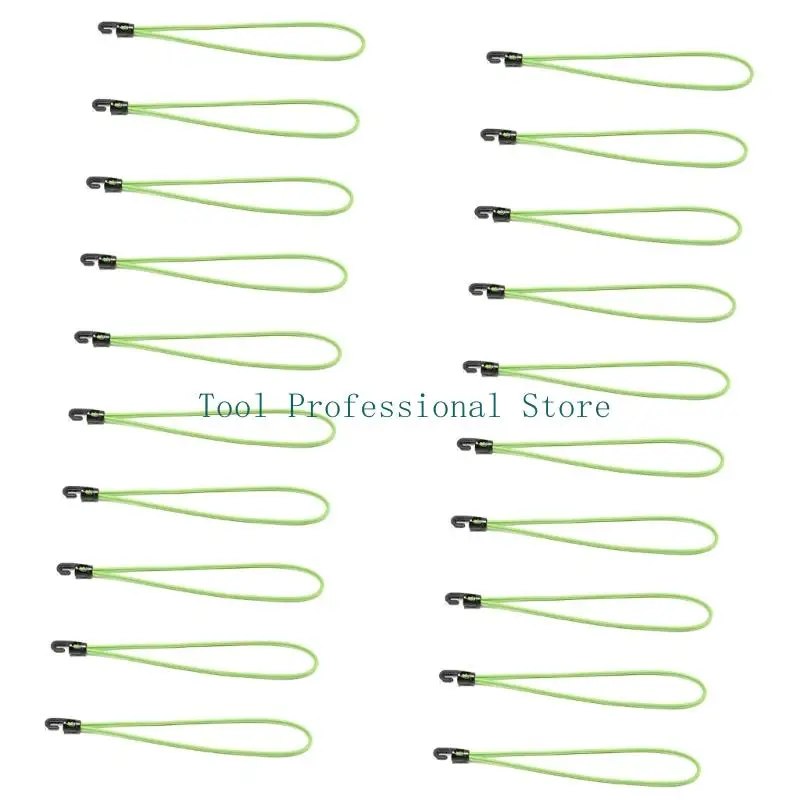 57QF 20Pieces Practical Rubber Tensioner Straps 10Cm High Elastics Hook For Camping Net Tarpaulin Banners Secure Fastening