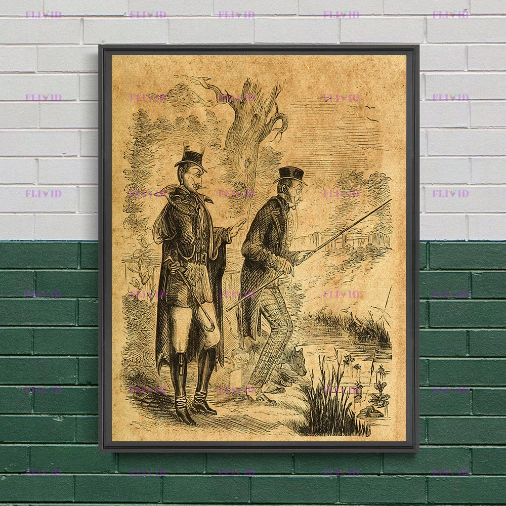 Antique Victorian Folklore Art Poster Prints,Spring-heeled Jack Demon Canvas Wall Art Decor,Unique Gift For Vintage Horror Lover