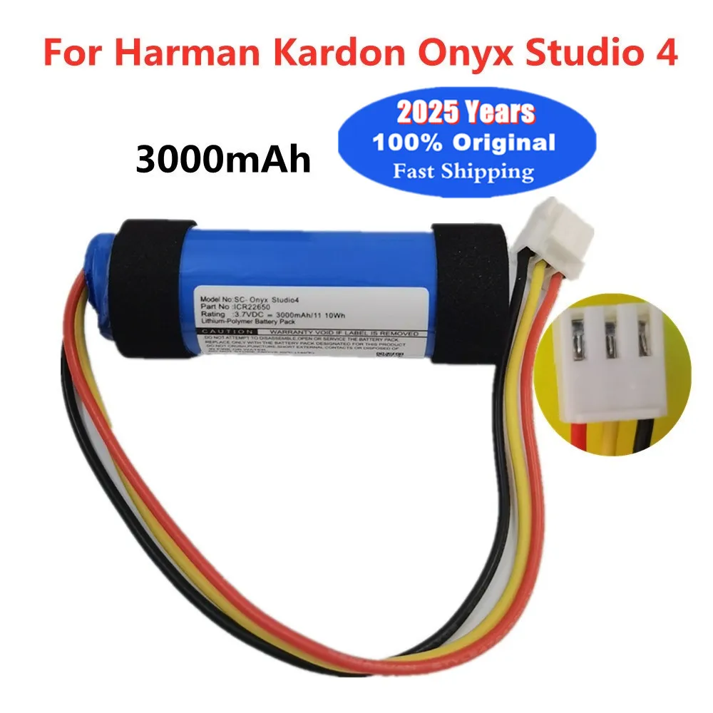 100% Original Battery For Harman Kardon Onyx Studio 4 Studio4 ICR22650 Wireless Bluetooth Speaker Replacement Batteries 3000mAh