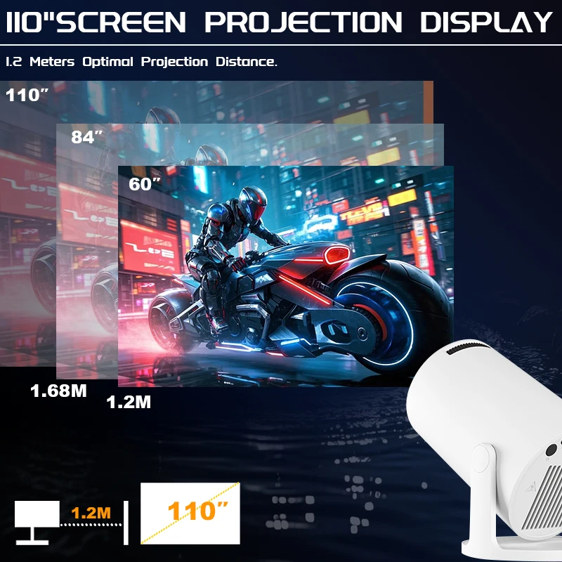 HY300Pro + جهاز عرض محمول Allwinner H713 Android11 200 ANSI BT5.4 أصلي 720P 1280*720P جهاز عرض مسرح منزلي لاسلكي
