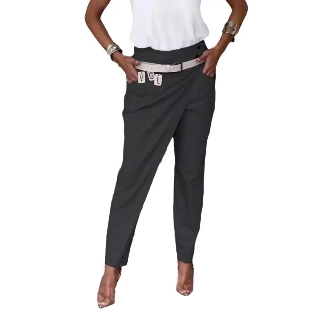 

Осень 2024, женские повседневные утягивающие брюки с высокой талией, прямые брюки, не использовать цвет, универсальные, удобные, неудачные