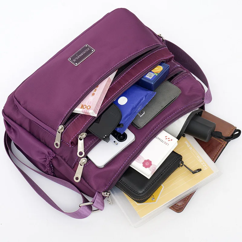 2024 nuova borsa di mezza età e anziana borsa di tela di stoffa Oxford borsa a tracolla di grande capacità borsa a tracolla