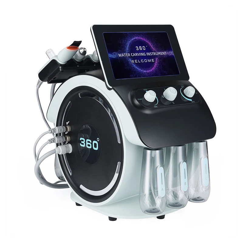 Profissional 360 graus visual cravo luz de água dispositivo de resurfacing oxigênio dispositivo facial diamante microdermoabrasão dispositivo