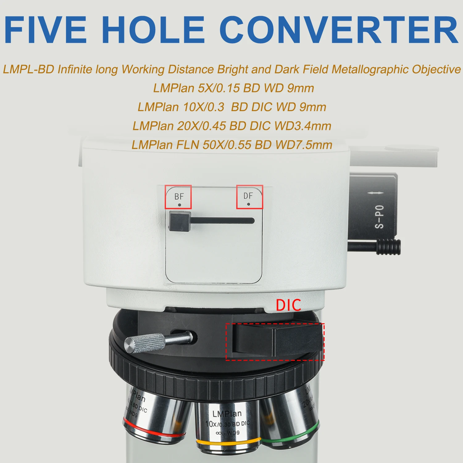 KOPPACE 50X-500X Microscópio metalográfico eletrônico de campo leve e escuro Polarizado DIC Observação 4K HD Câmera de medição