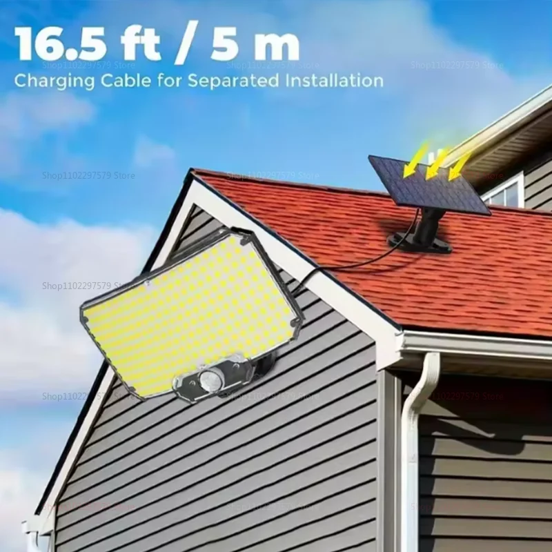 Solar-Sensor-Straßenlaterne für den Außenbereich, Garagen-Wandleuchte mit Einzelkopf-Split-Design für die Beleuchtung im Innenhof, Haus, Terrasse, Garten, Hof