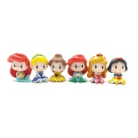 6 Pieces / Set Cartoon Princess Vinyl Figurine Cute Version Doll Action Figure Toys Collection Model Ornament
