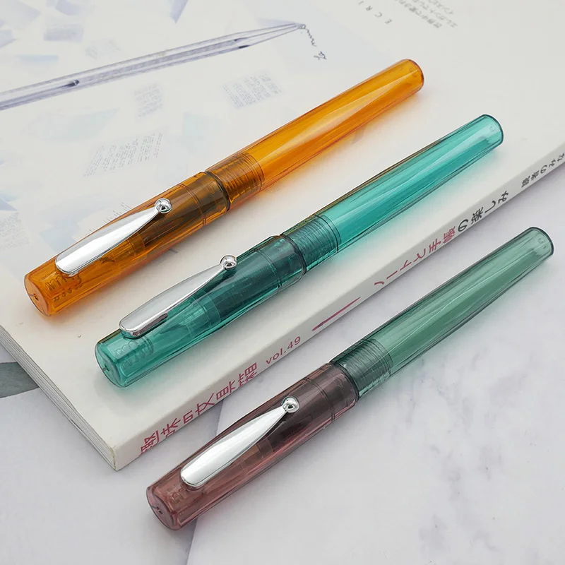 Original Platinum Fountain Pen 3 Colors Transparent 0.3mm Stainless Steel Nib School Stationery for Writing School Stationery