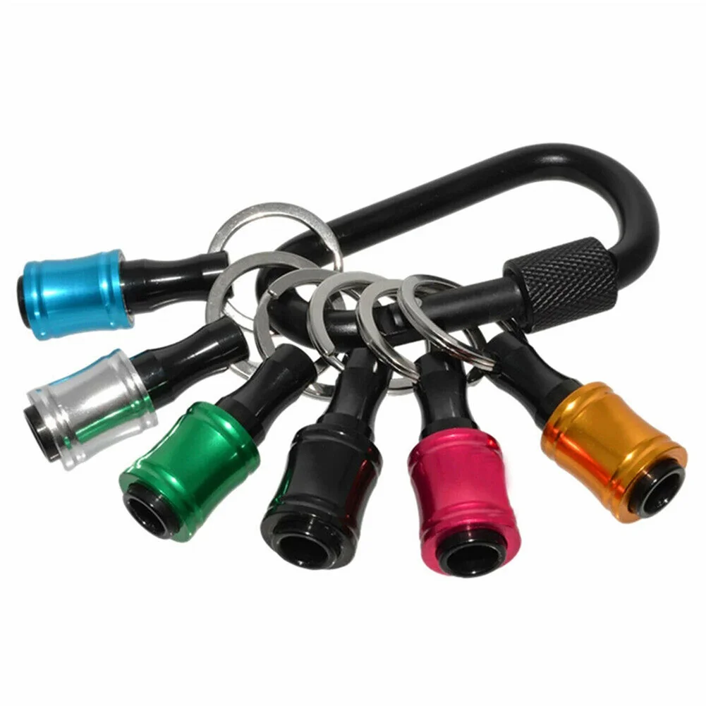 6pcs/5pcs 1/4 Hex Shank Quick Release Keychain Screwdriver Drill Bit Holder Extension Small Portable Screwdriver Head