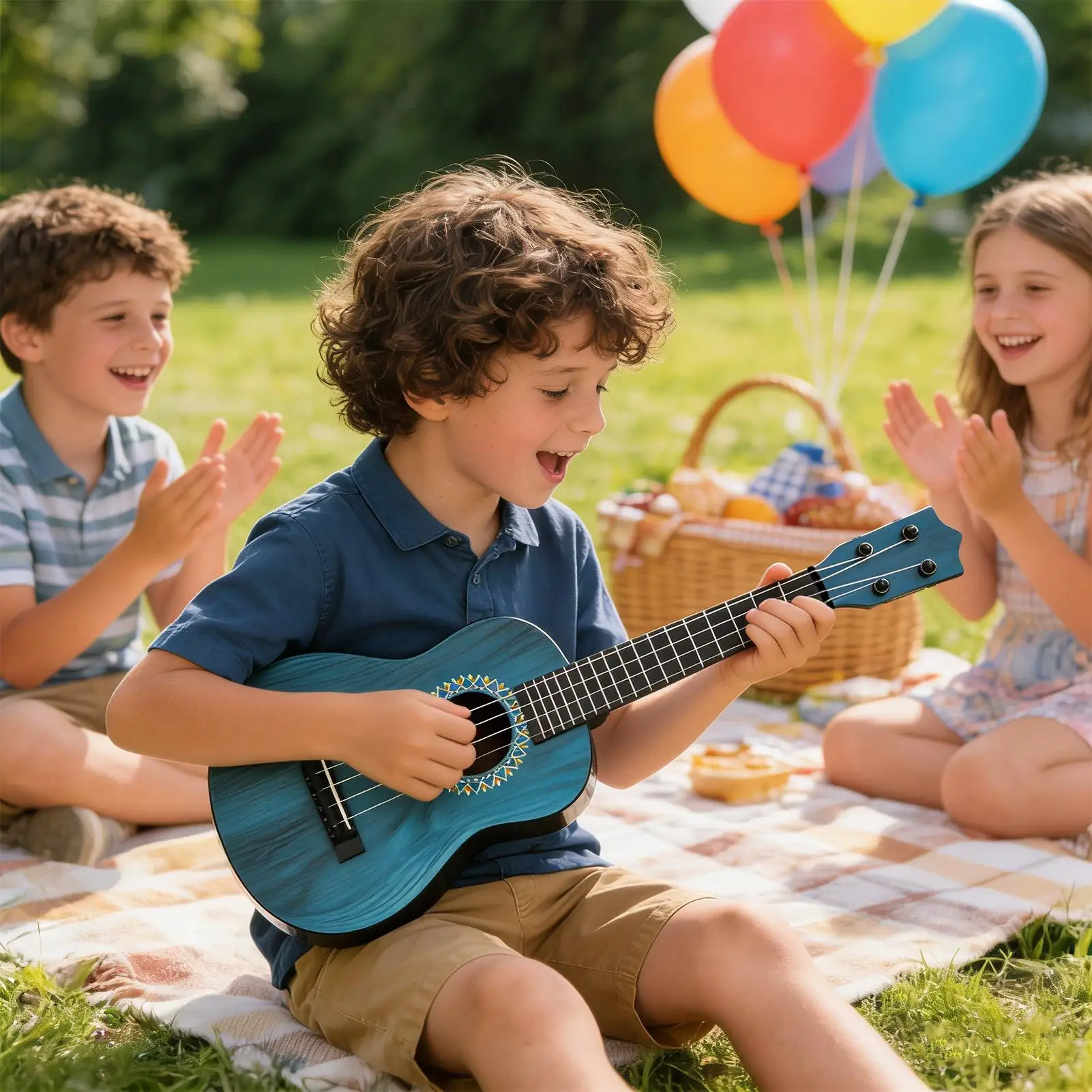 キッズウクレレ 4弦子供楽器子供教育用ウクレレ幼稚園教室パーティー遊び部旅行集会用