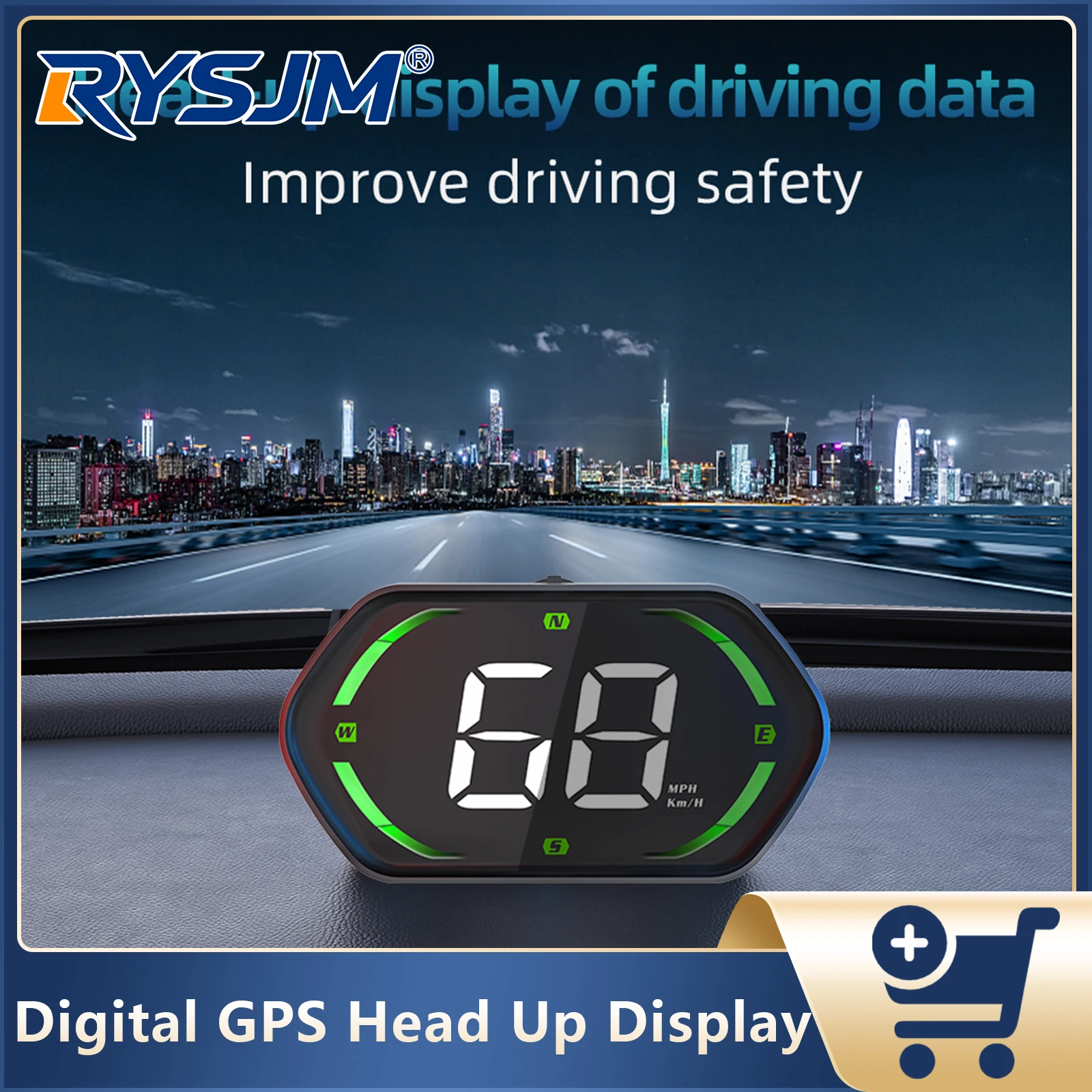 G22 Car GPS On-board Computer Head Up Display For HUD KMH MPH Speed Meter With Alarm Function Compass For All Cars Gauge