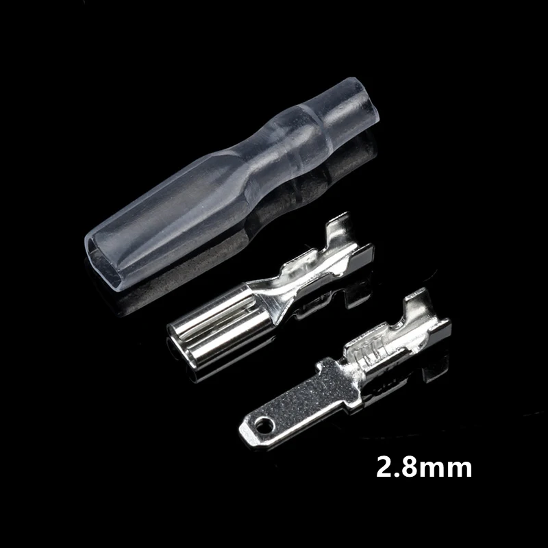 30-300PCS 2.8/4.8/6.3mm Female Male Spade Crimp Terminals Connector Electrical Wire Connectors Insulated Transparent Sleeve Set