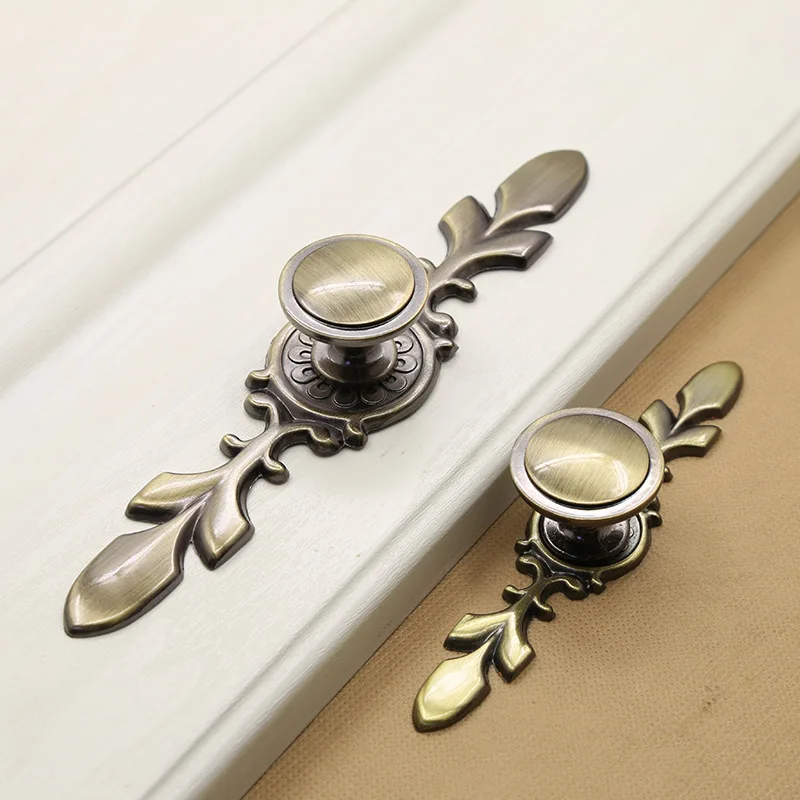 Single Hole Antique Bronze Knob, Chinese European American Style Wardrobe Cabinet Drawer Door Handle
