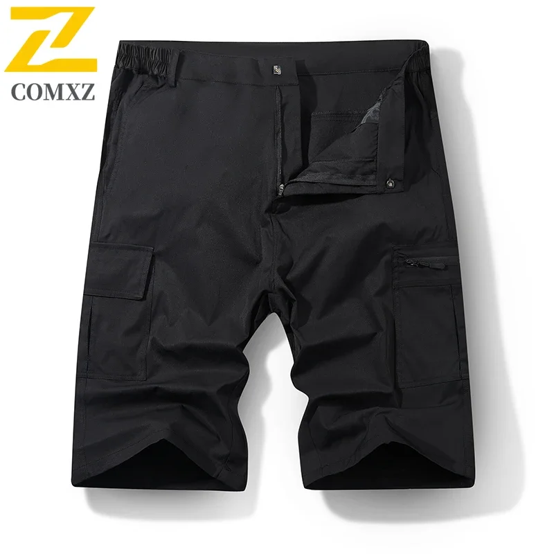 2025 جديد الرجال السراويل الحرير الجليد تنفس ومقاومة للاهتراء متعددة جيب عمال خمس نقاط السراويل في الهواء الطلق التخييم التنزه السراويل