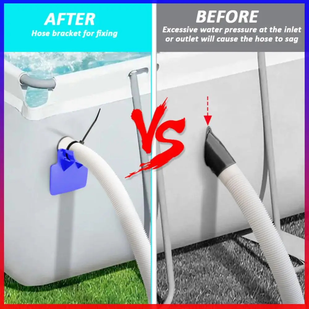 1/2Pcs Swimming Pool Pipe Holder Mount Supports Pipes 30-38mm for Intex Above Ground Hose Outlet with Cable Tie Supplies
