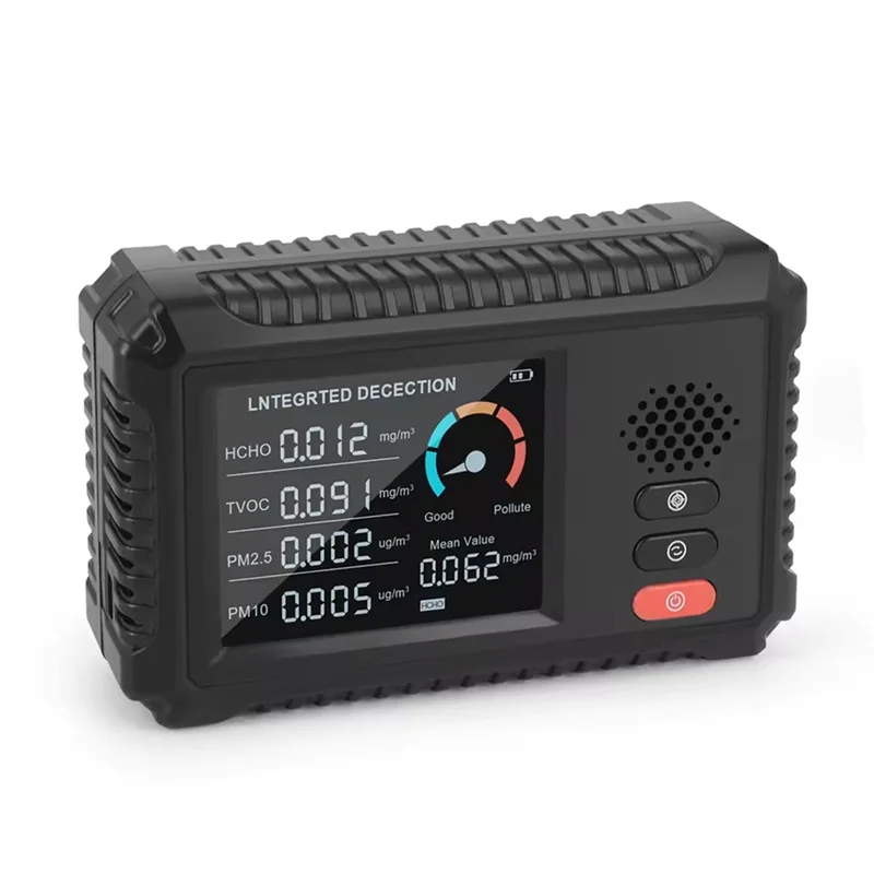 ABWZ-Smart Indoor Air Monitor HLW-100 4-In-1 Air Quality Detector Tester Formaldehyde CO2 PM2.5 PM10 Real-Time Data