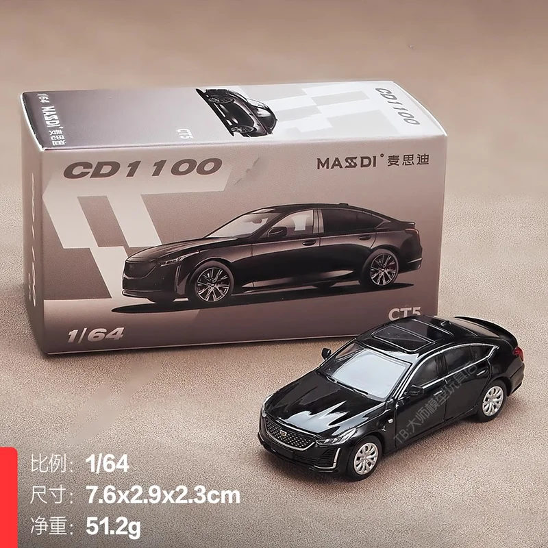 In Stock Masdi 1:64 New Cadillac Ct5 Series Simulated Alloy Die-Casting Static Car Model Custom Children'S Toys Decorative Gifts