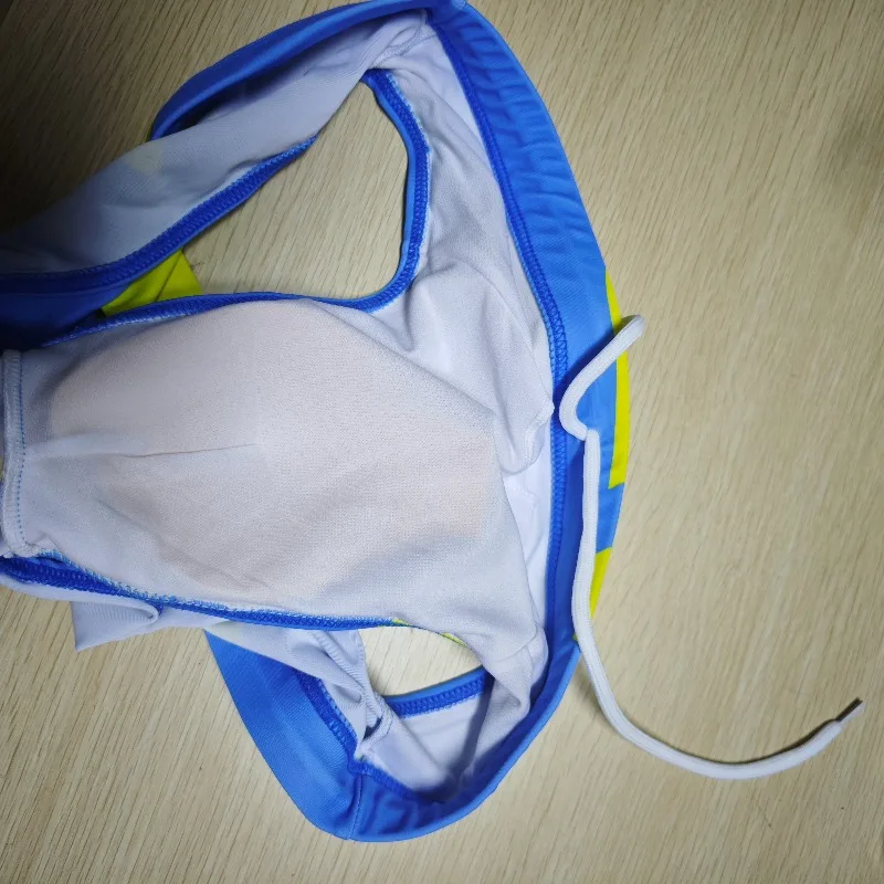 2026 real shot of Spot Men's Swimsuit Triangle Cup Swimsuit Low Waist Swimsuit Ultra Fine Nylon Printed Shorts ADS045