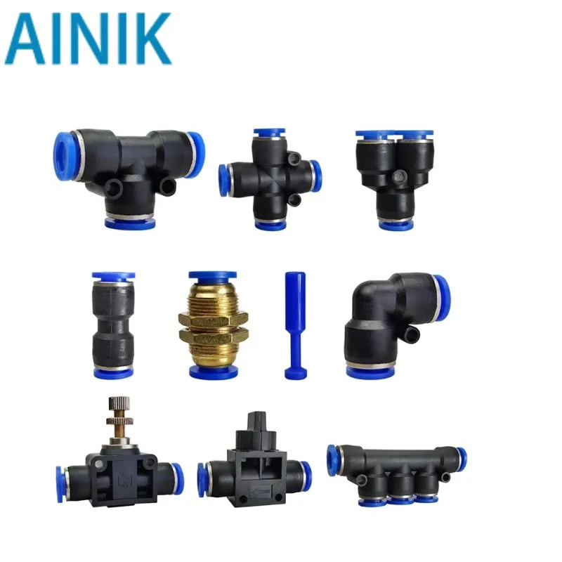 10 Stuks Pneumatische Fittingen Snelle Connector Luchtslang Buis Connectoren Plastic Pu Py 4Mm 6Mm 8Mm 10Mm 12Mm Duw In Pluglug