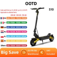OOTD S10 Electric Scooter 1400W Motor 48V20AH Battery City Off-Road Electric Scooter Adult 10 Inch Foldable Electric Scooter