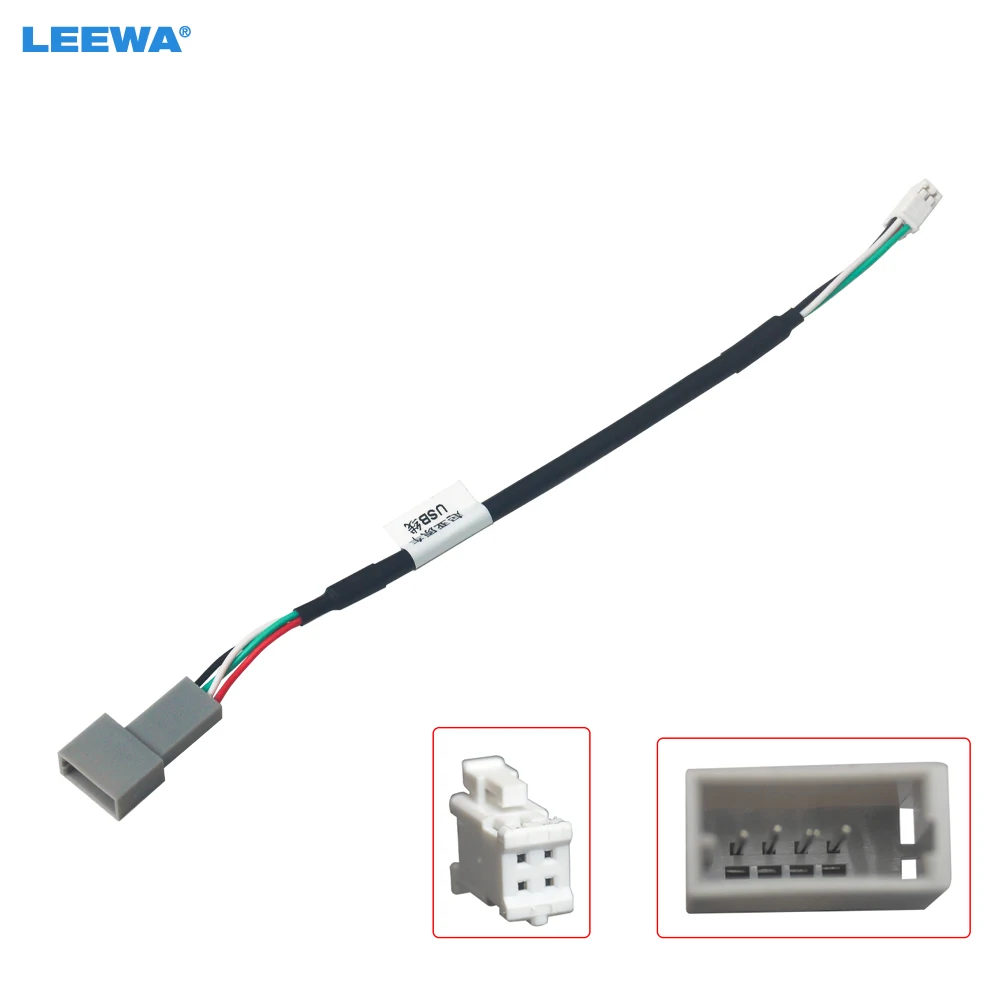 LEEWA Car Audio Input Media Data Wire Original Plug 4P Car USB Adapter For KIA KX5 Sorento Hyundai Sonata USB Cable Adapter