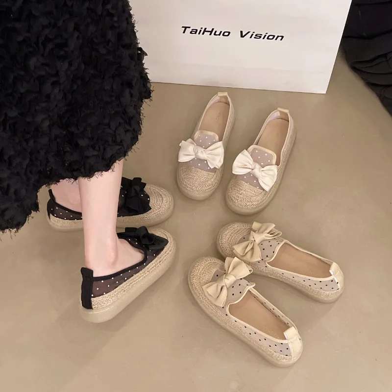 

2025 НОВЫЕ женские повседневные сетчатые туфли для рыбалки на плоской подошве с мягкой подошвой и круглым носком, летний новый стиль, удобный низкий каблук