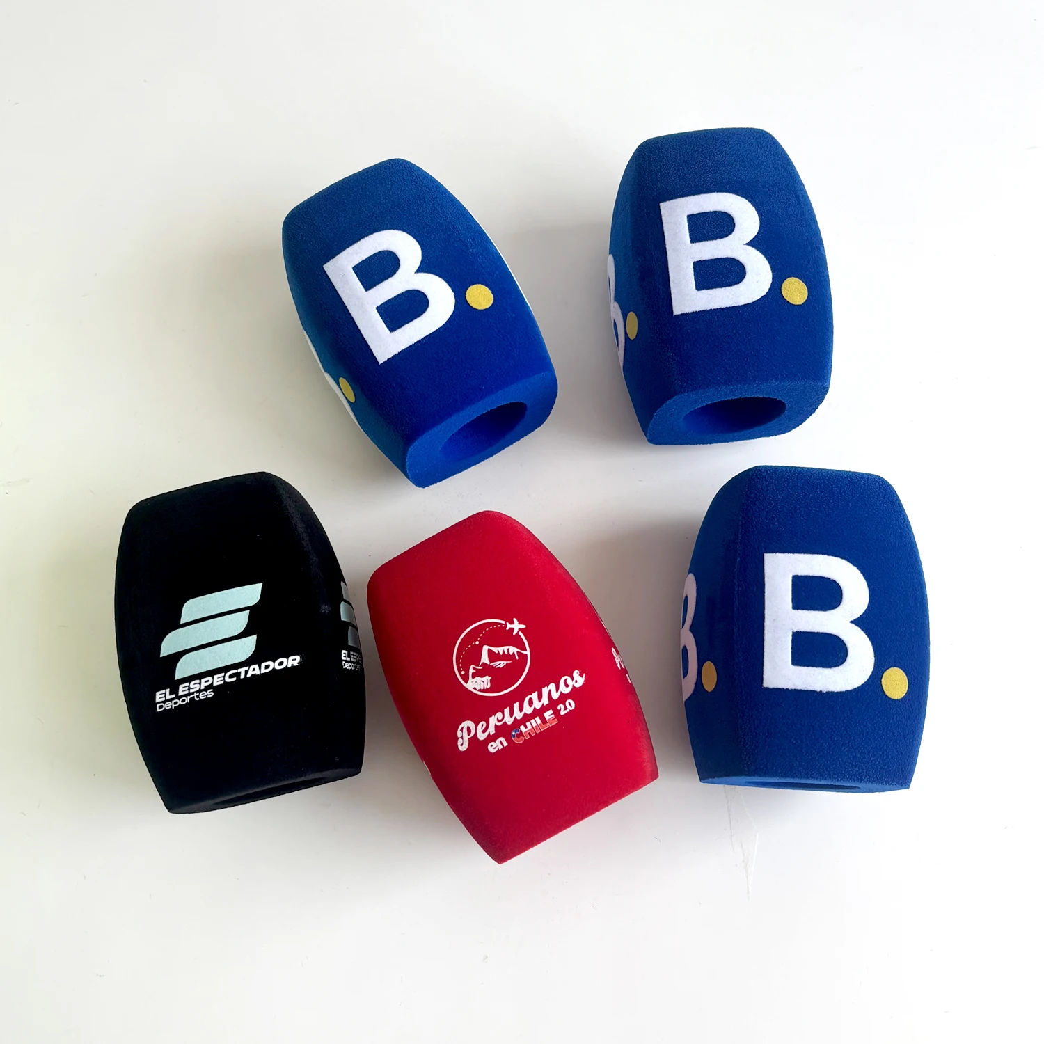Flocking Square Foam Customized Logo TV Stations Reporters Interview Mic Sponge Windscreen for Handheld Interview Microphones
