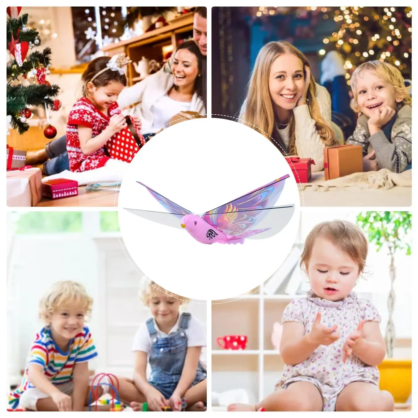 Giocattoli per uccelli per bambini Gioco realistico di figurine di animali con ali battenti Giocattolo per uccelli elettrici volanti per bambini Adolescenti Raccolta di famiglia