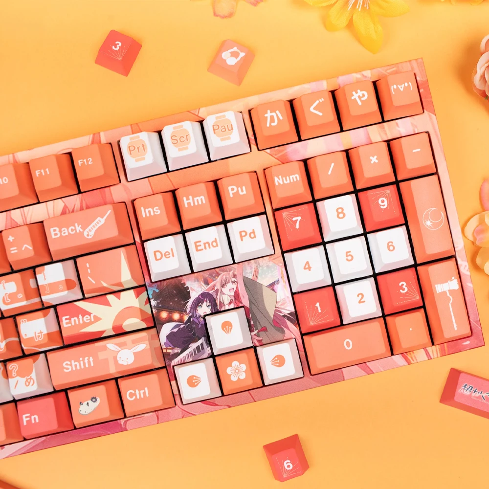 Cosmic Princess Kaguya PBT Dye Sublimated Keycaps Set for Mechanical Keyboard Anime Theme Custom Keycap Artisan Retro Futuristic