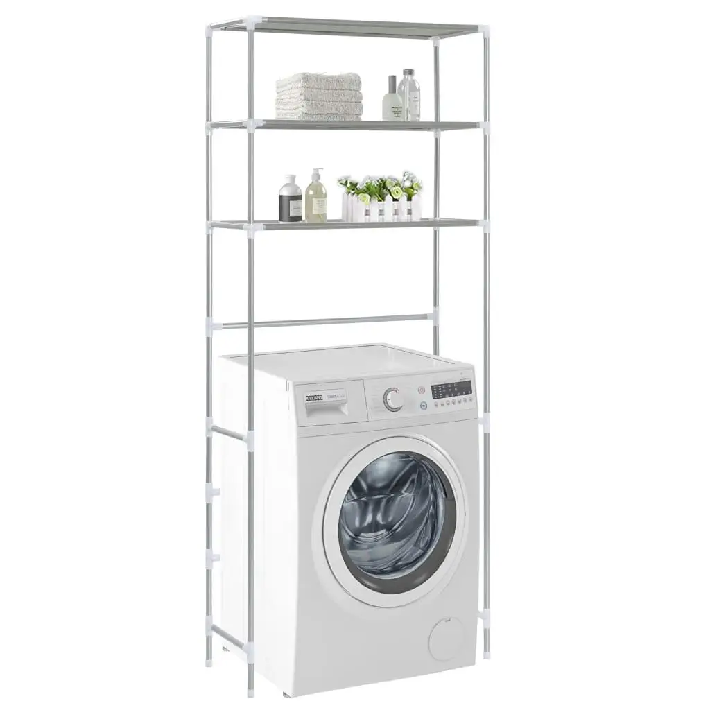 3-Tier Laundry Storage Rack - Silver 69x28x169 cm, Perfect for Organizing Over Washing Machine