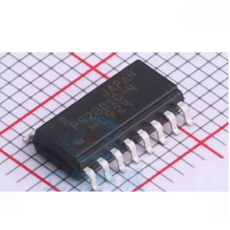 10PCS PS2801-4-F3-A  Quad Channel Optocoupler SOP-16 SMD Photocoupler IC Chip