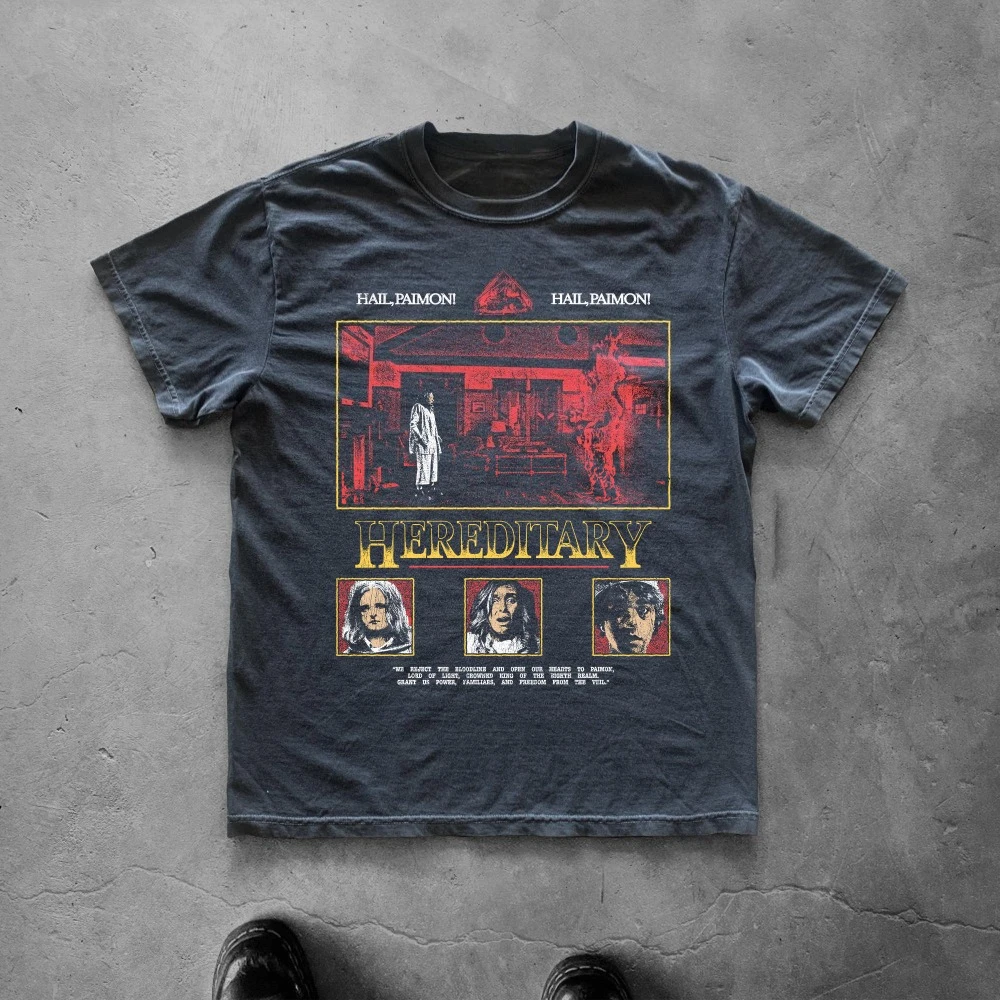 Camiseta gráfica de filme hereditário Ari Aster Cult Horror Camisa Dark Descent Roupas de manga curta Homens Mulheres durante toda a temporada