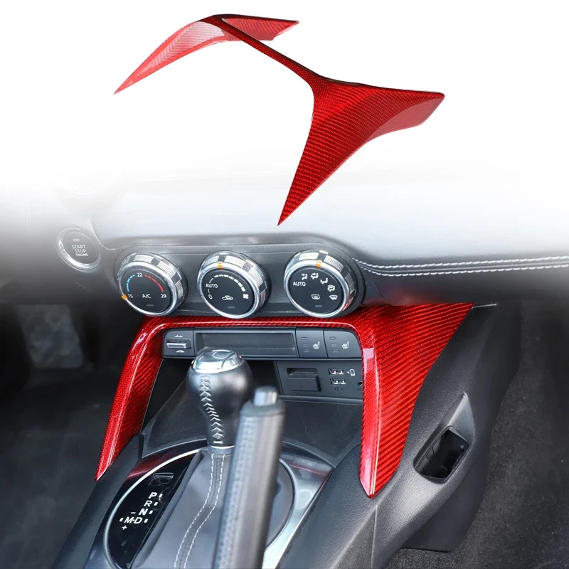 

For Mazda MX-5 ND 2016-2025+ Real carbon fiber car central control front decorative frame sticker car protection accessories