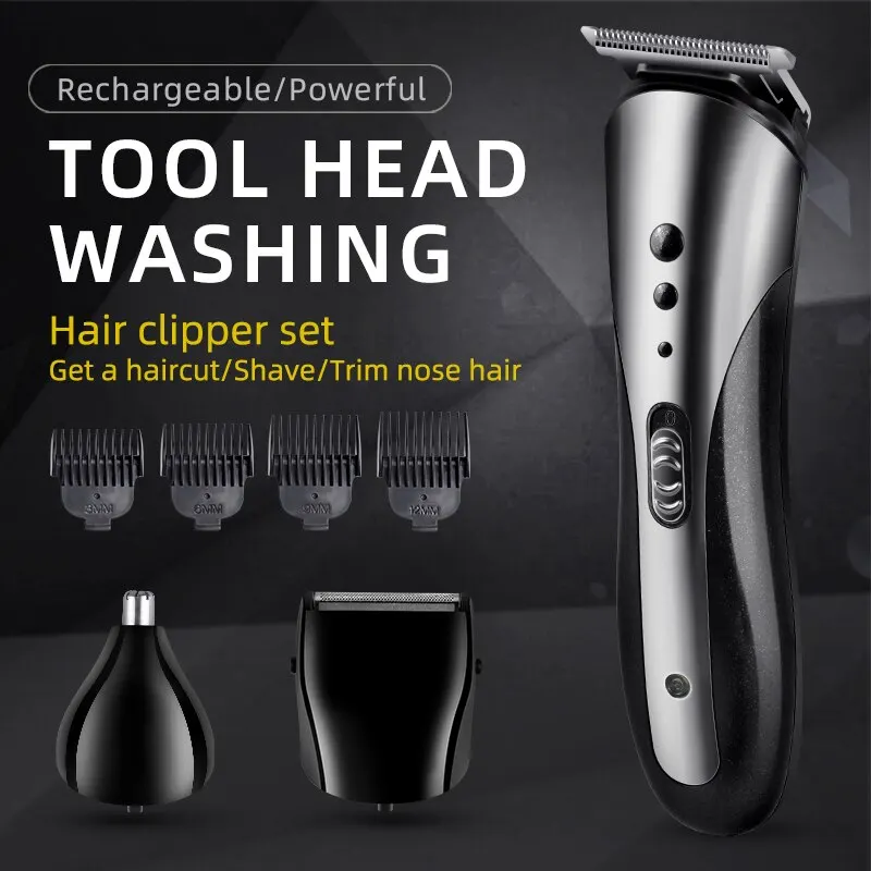 KEMEI KM-1407 Recarregável Elétrica Nose Hair Clipper Multifuncional Men Hair Trimmer Profissional Barbeador Elétrico Navalha