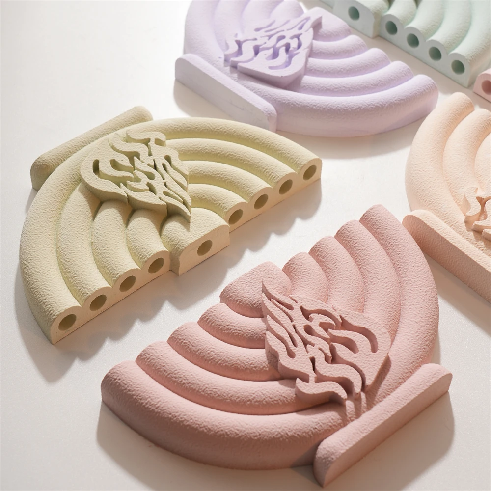 Sabbath Candlesticks Mold DIY Silicone Mold for Concrete Hanukkah Menorah Shabbat Candle Holders Silicone Mould Chanukah Decor view 6