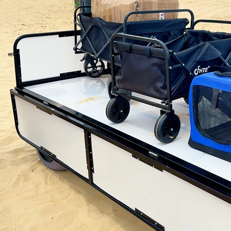 

Пляжная тележка на открытом воздухе с большими колесами для воздушных шаров для песка, тяжелая 4-колесная платформа, грузовая пляжная ручная тележка, тележка