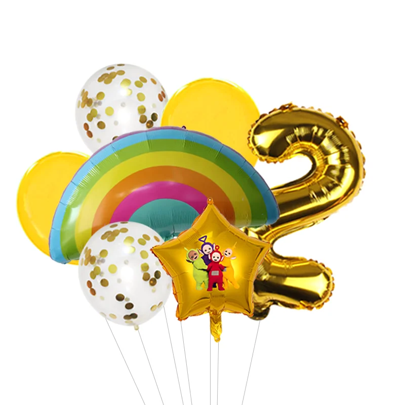 Teletubbies Foil Latex Balloon Set Birthday Party Decor Cartoon Character Globos Baby Shower Supplies Scene Layout Decorations - view 3