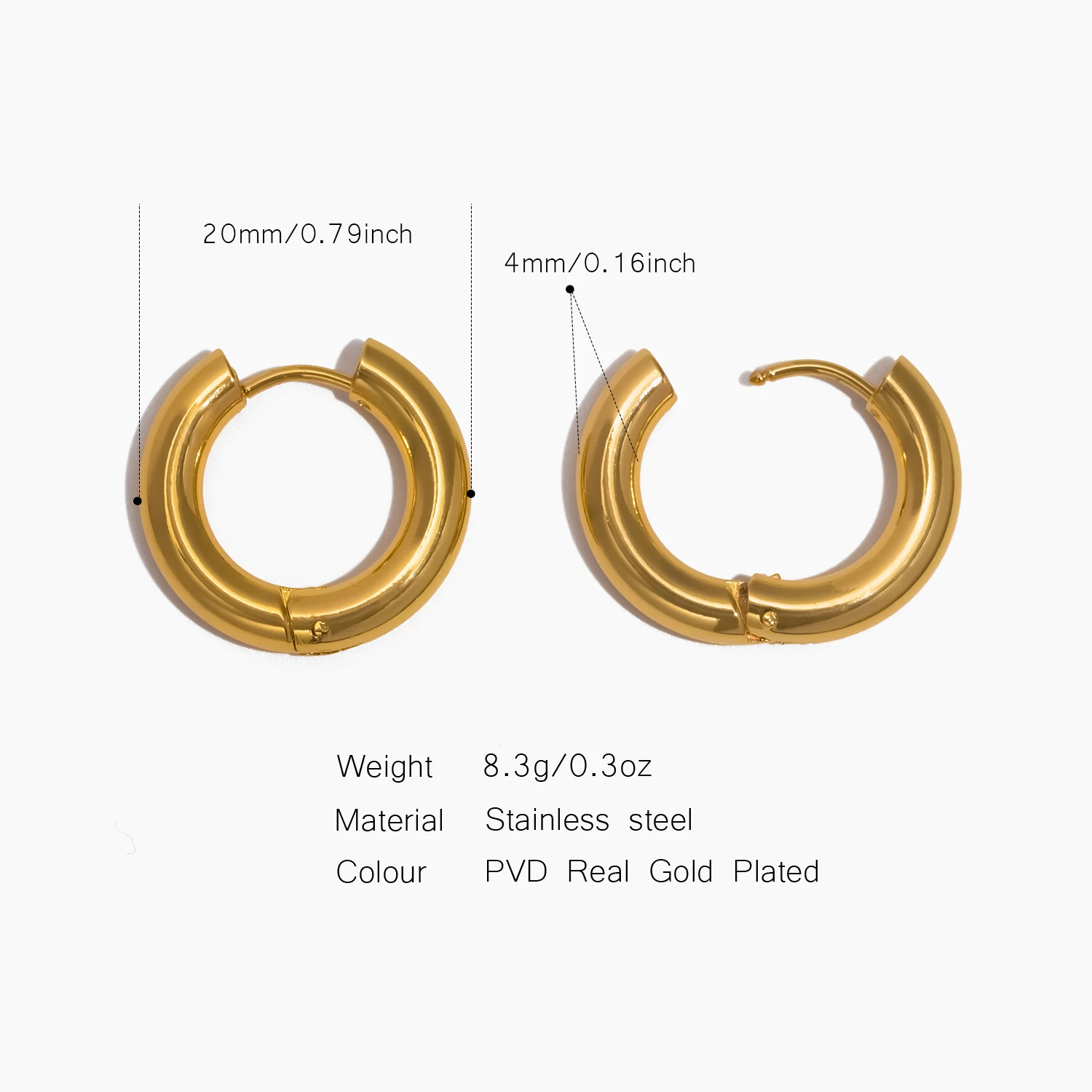 Classical Hoop Earrings, Fashionable and Versatile Stainless Steel Jewelry