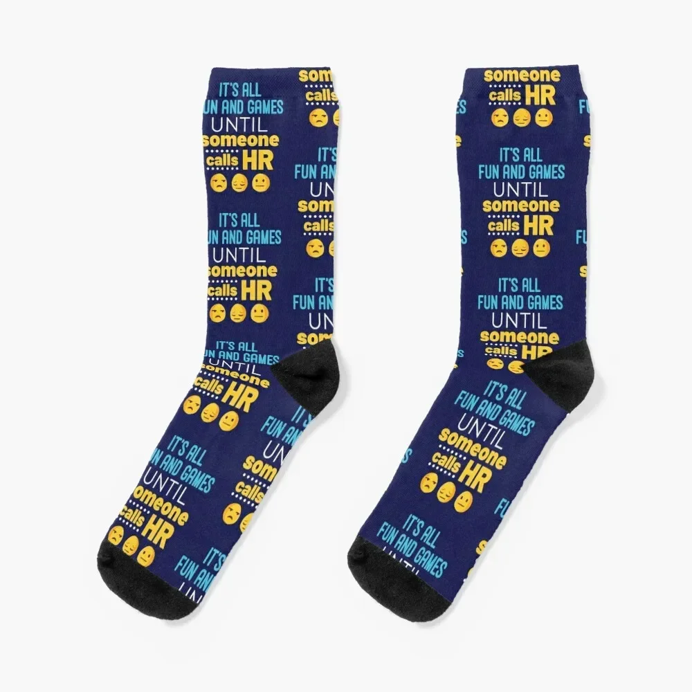 Human Resources It's All Fun and Games Until Someone Calls HR Socks men cotton high quality heated Men's Socks Luxury Women's