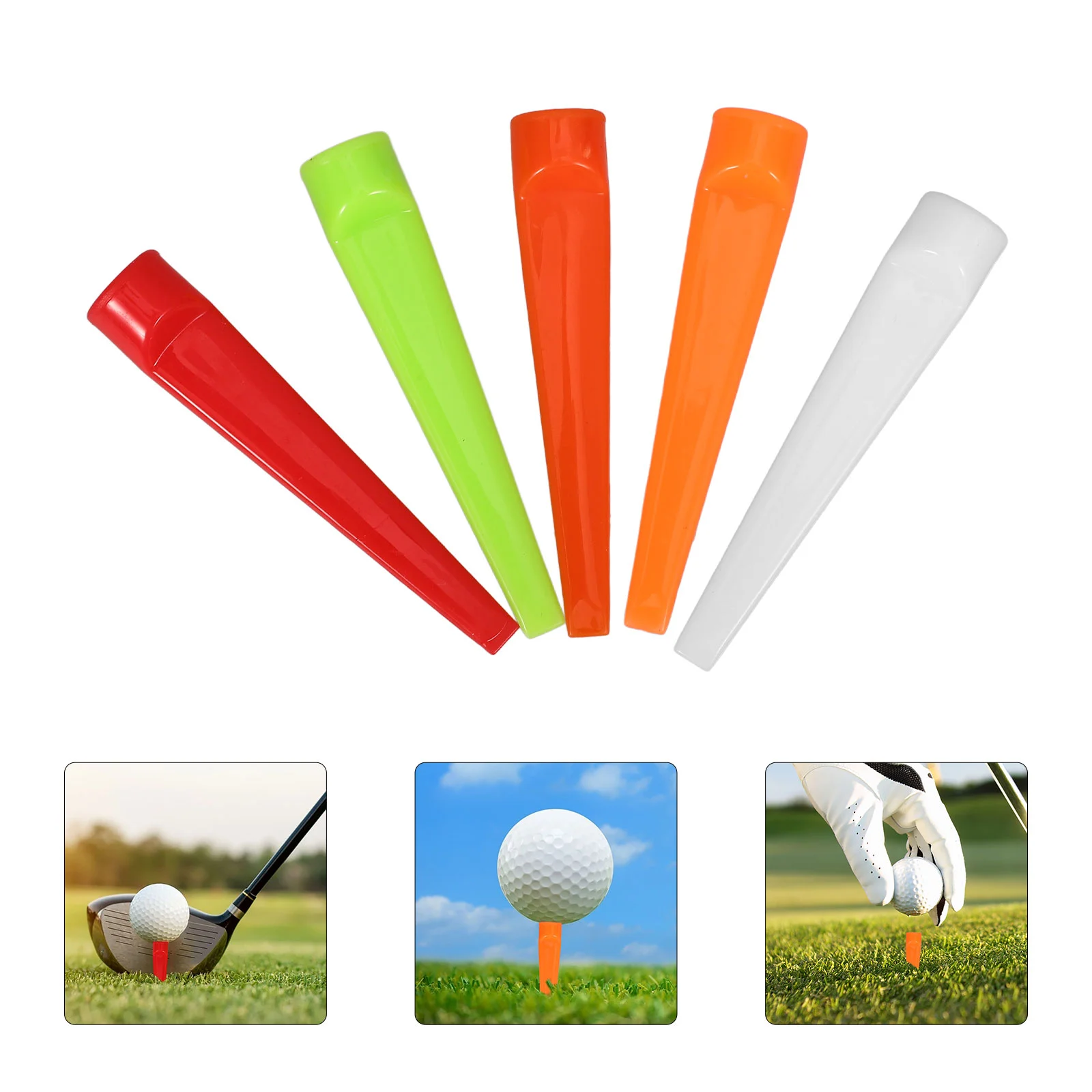 

50pcs Tees Plastic Ball Nails Flat Wedge Tees Training Equipment Supplies Accessories(Random Color)