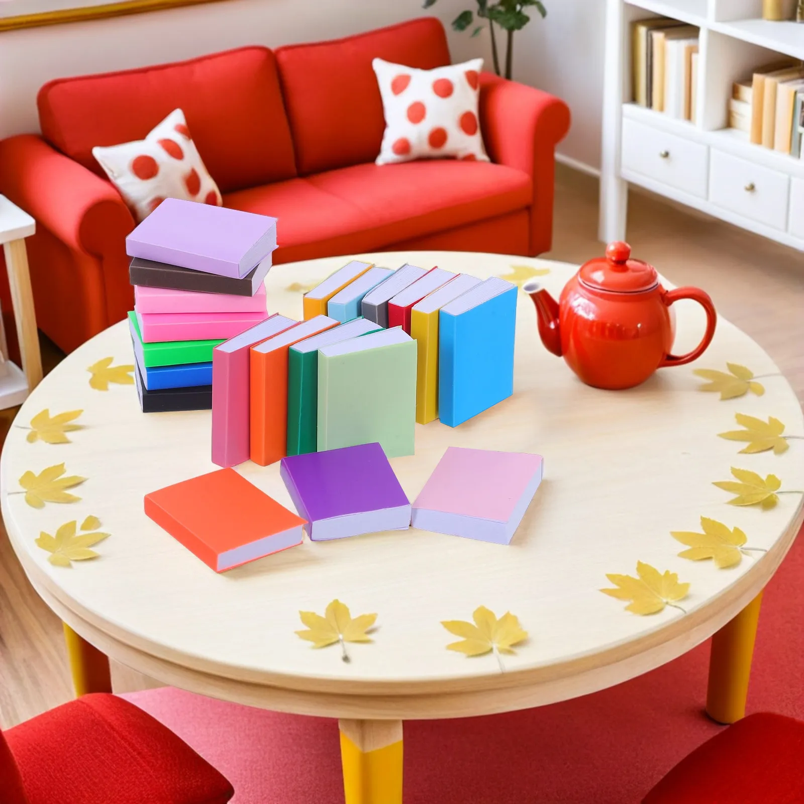 

40Pcs Miniature Books for Dollhouse Decor Colorful Blank DIY Craft Set Realistic Library Accessories Small Bookshelf Items Kids