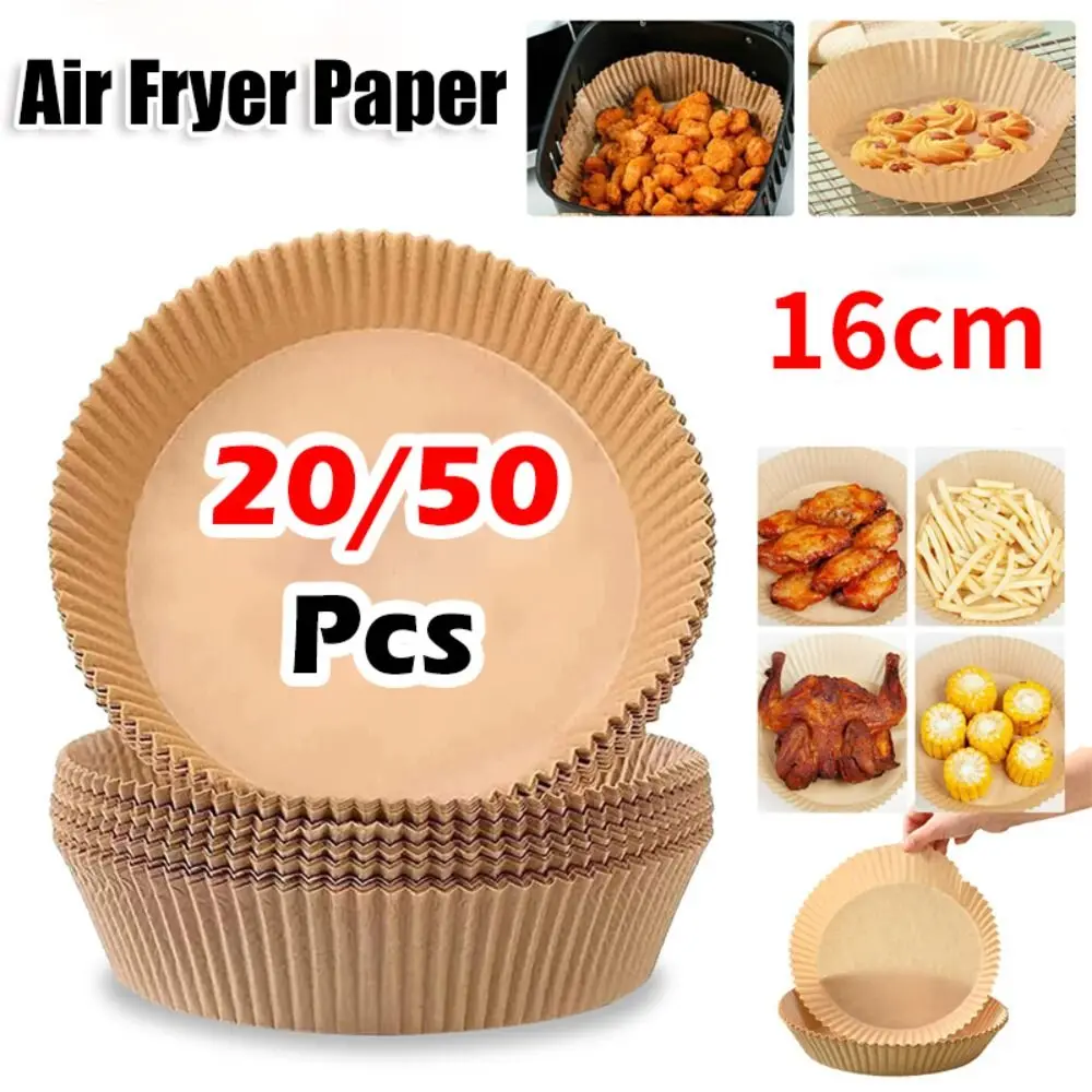 20/50Pcs New Disposable Air Fryer Paper Non-Stick Waterproof Frying Paper Oil Proof Baking Paper for Steamer Muffin Cupcake