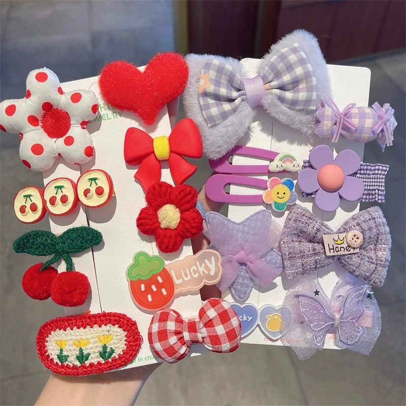 

Cute plush hair clip children's hairpin new style for girls baby bangs hair accessory duckbill clip butterfly hair ornament
