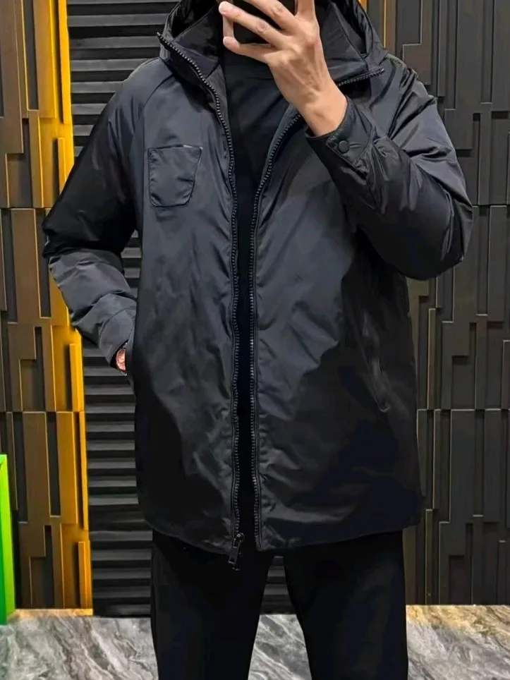 

Высококачественная мужская куртка из гусиного пуха, осенне-зимняя новинка, средней длины, элегантная деловая модель, приталенный крой, повседневный тренд