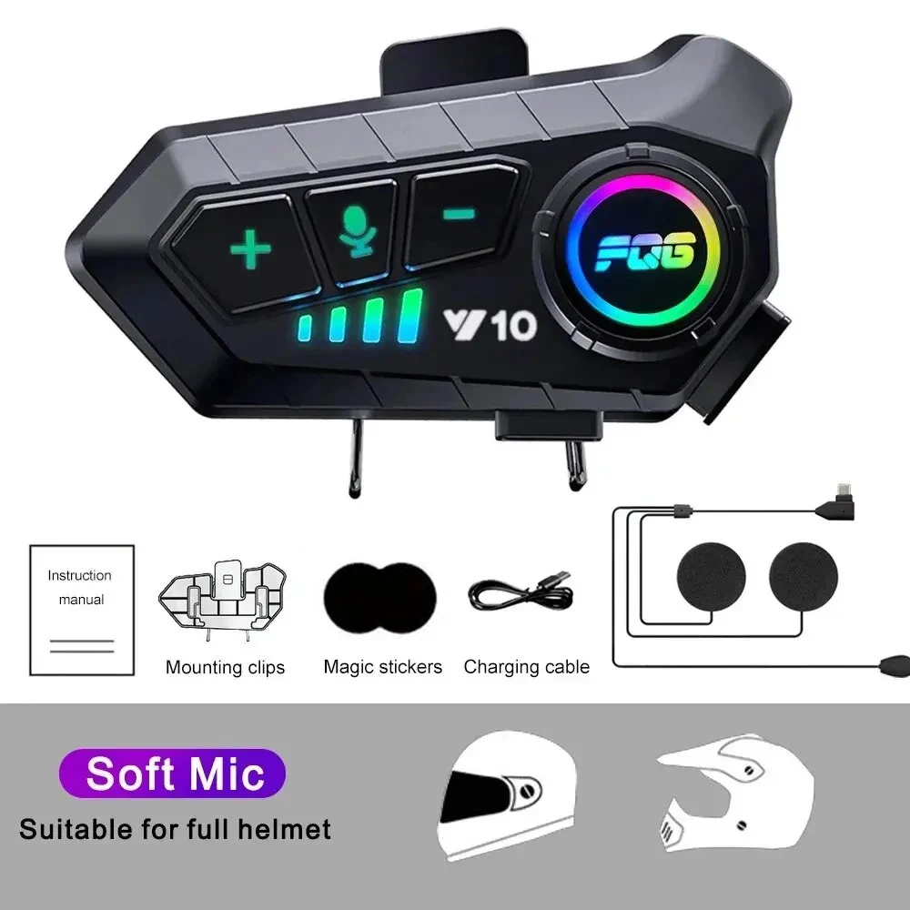 velev Bluetooth 5,3 Helm Headset drahtlose Freis prec heinrich tung Telefon Kit Motorrad wasserdichte Kopfhörer MP3-Musik-Player Lautsprecher für Moto 3